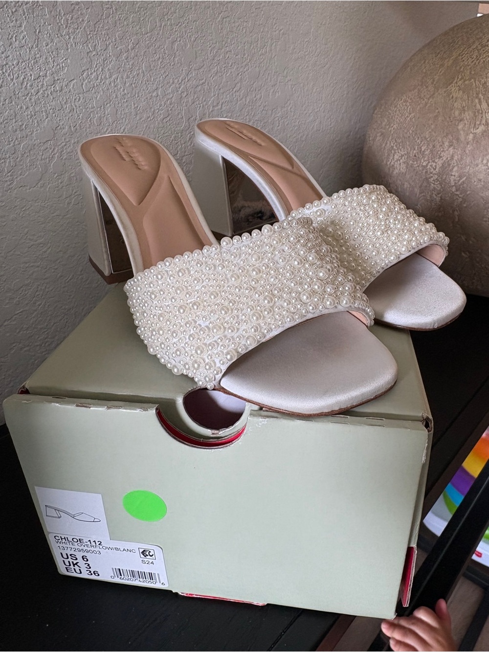 Ted Baker Pearl-Embellished Ivory Slip-On Heels